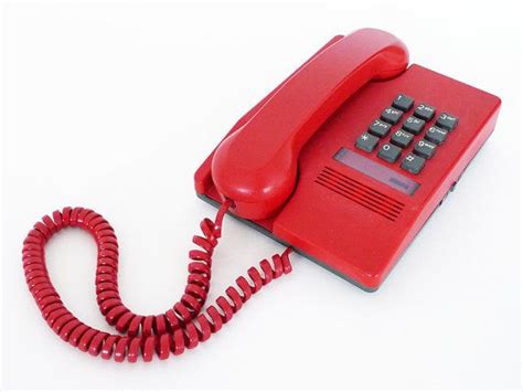 Red Push Button Phone 80s Telephone Etsy Canada Vintage Phones