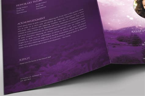 Purple Sky Funeral Program Large Word Publisher Template 8 Etsy