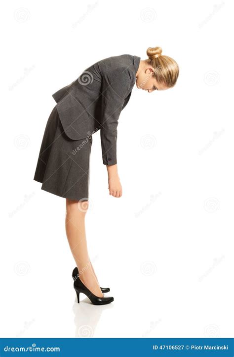 Businesswoman Bending Down Stock Photo Image 47106527