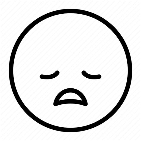 Circle Emoticon Expression Face Triangle Weary Icon Download On