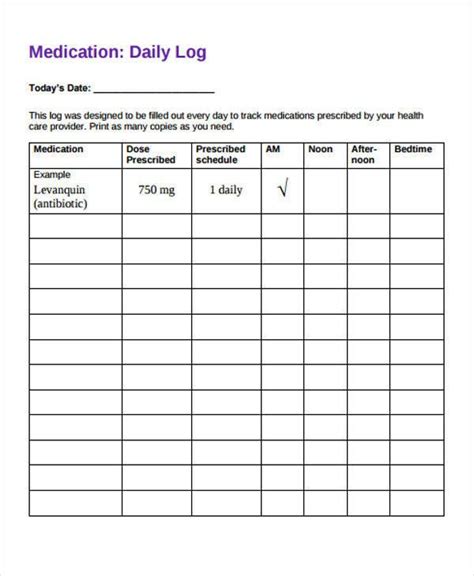 Pin On Medication Log Sheet