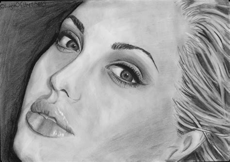 Angelina Jolie Black And White By Lightofhappiness On Deviantart