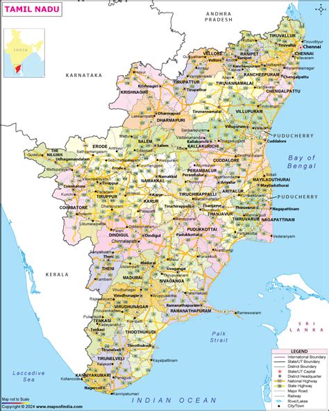 Tamil Nadu Map Map Of Tamil Nadu State Districts Information And Facts