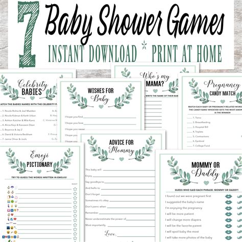 Greenery Gender Neutral Baby Shower Games Ispyfabulous