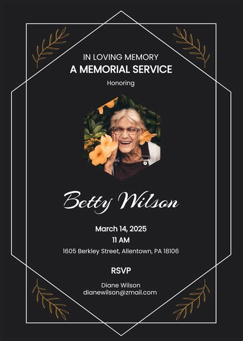 Free Funeral Announcement Invitation Templates And Examples Edit Online