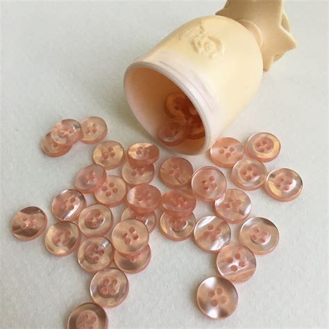 Shiny Light Peach Buttons Set Of 40 716 In Diameter Etsyde