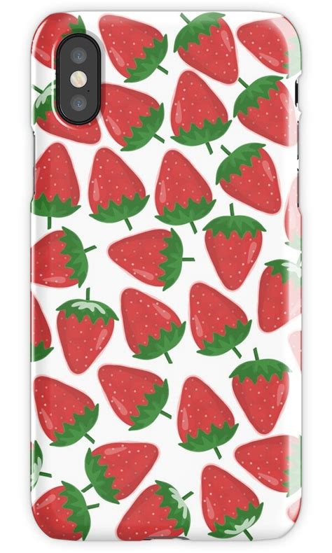 Lots Of Strawberries Iphone Cases And Skins By Prettyinpinks Redbubble