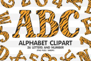 Tiger Alphabet Letters Sublimation PNG Graphic By GoodsCute Creative
