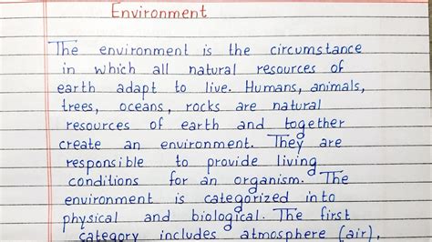Write A Short Essay On Environment Essay Writing English Youtube