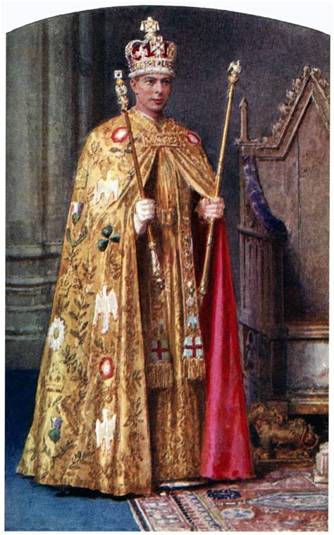 George Vi In Coronation Robes The Golden Imperial Mantle With St