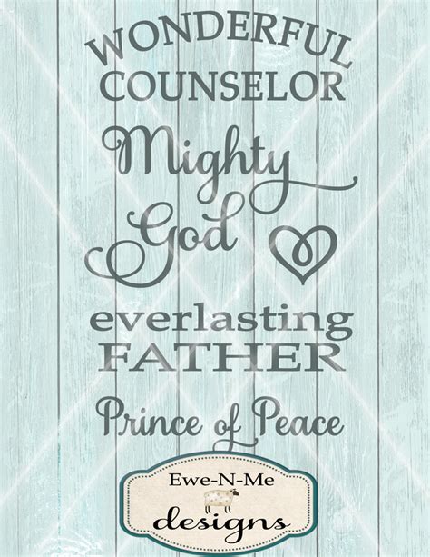 Names Of God Svg Wonderful Counselor Svg Cutting File Etsy