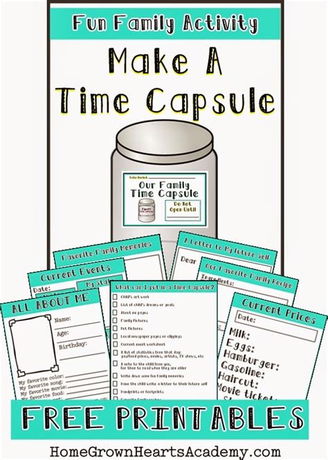 Printable Time Capsule Ideas
