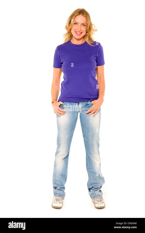 Woman Standing With Hand In Pocket Stock Photo Alamy