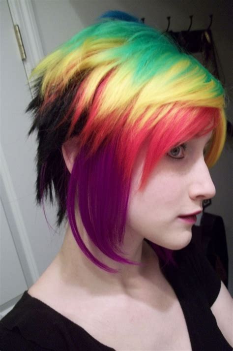 Rainbow Hair Effing Love It The Rainbow Color With That Style Is To