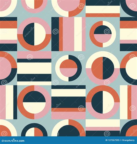 Seamless Retro Pattern With Geometric Elements Stock Vector