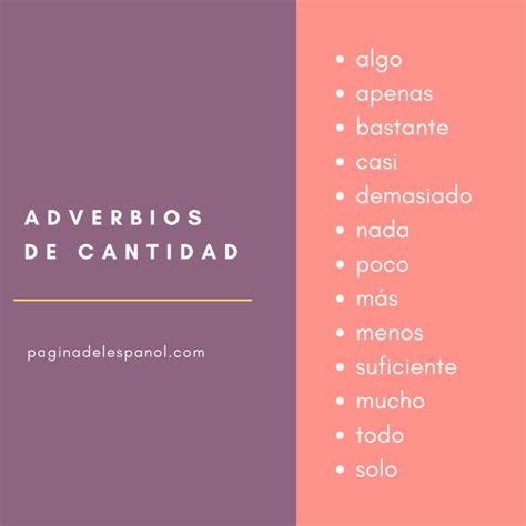 Adverbios De Cantidad La Página Del Español