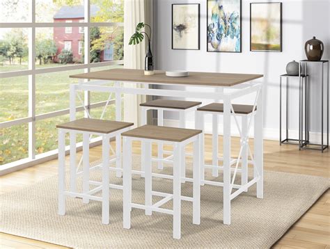Find the dining room table and chair set that fits both your lifestyle and budget. 5 Piece Counter Height Dining Set, SEGMART Dining Table ...