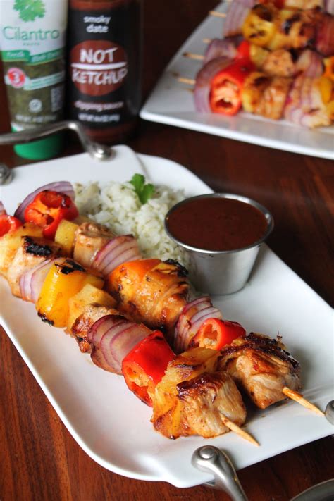 Chipotle Pineapple Chicken Kabobs With Smokey Date Sauce And Cilantro Lime Rice Hotsummereats