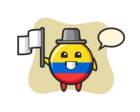 Personaje De Dibujos Animados De La Insignia De La Bandera De Colombia