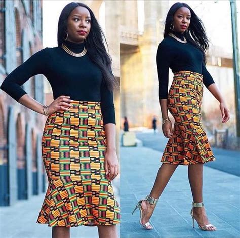 Ankara Pencil Skirt With Flare African Midi Skirt African Etsy