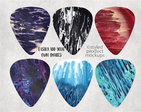 Dye Sublimation Guitar Pick Mockup Template Add Your Own Image And