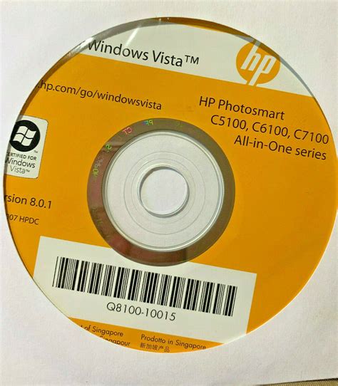 For uploading the necessary driver, select it from the list and click on 'download' button. Setup CD ROM for HP Photosmart C5100 C6100 C7100 Windows Vista All in One series - Drivers ...