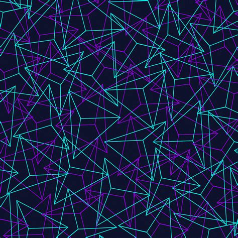 Abstract Geometric 3d Triangle Pattern In Turquoise Purple Digital Art