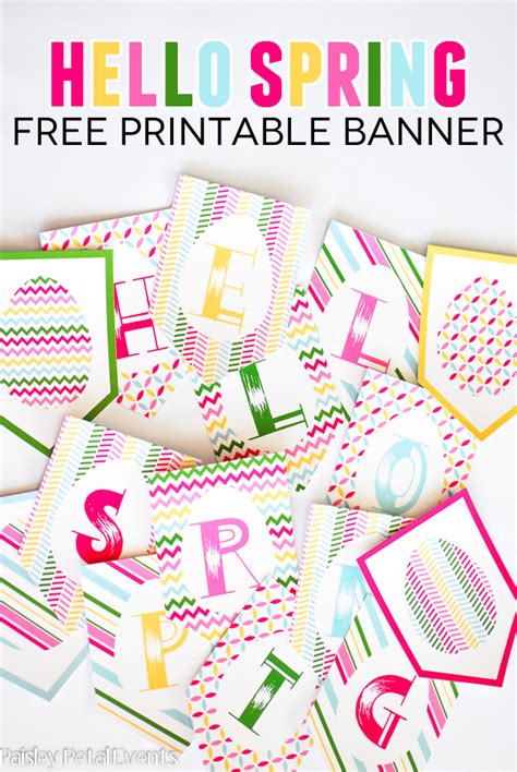 Hello Spring Free Printable Banner Paper Crush