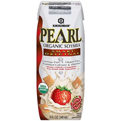 24 Packs Kikkoman Pearl Organic Smart Original Soymilk 8 Fluid Ounce