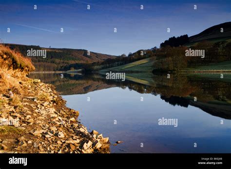 An Early Morning Mirror Image Shot Of Ladybower Reservoirderbyshire