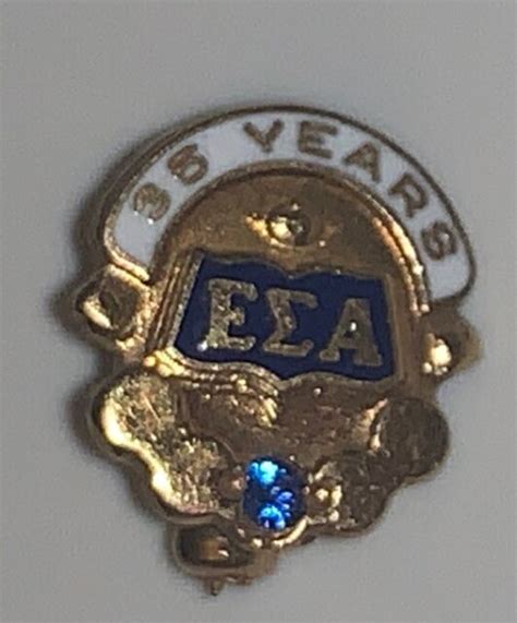 Epsilon Sigma Alpha Vintage 10k Gold Filled Sapphire 35 Years Pin
