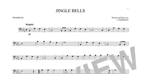 Jingle Bells Trombone Solo Print Sheet Music Now