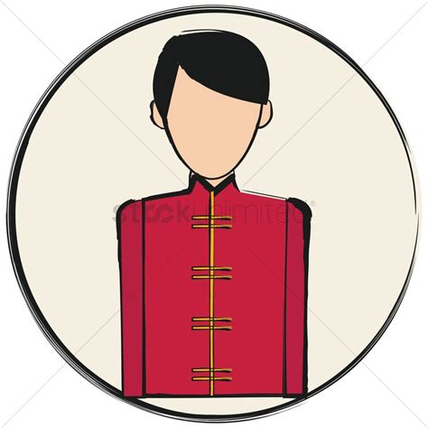 Man Dressed In Traditional Chinese Clothing Vectors Stock Clipart