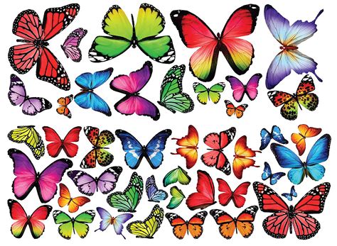 Premium Fabric Butterfly Decals Peel And Stick Colorful Butterflies