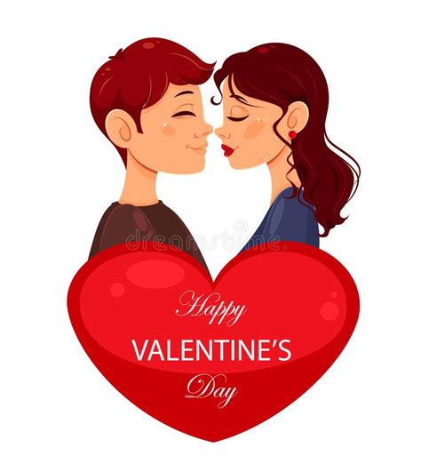 Romantic Couple In Love Kissing Stock Vector Illustration Of Love