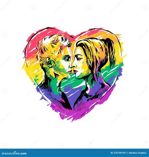 Free Vector Abstract Lesbian Couple Concept Illustration Pride Stock Vector Illustration Of