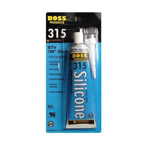 Boss 315 Plumbers Silicone Sealant White 3oz Christys