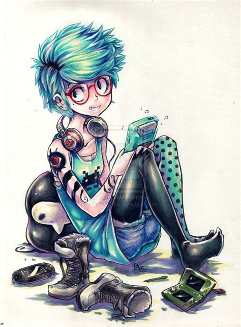 Untitled Gamer Girl By Pyromaniac On Deviantart Emo Art Art