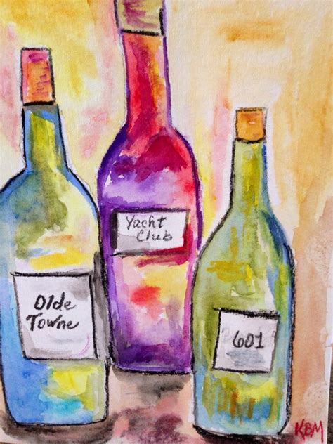 Wine Bottle Watercolor Wine Inspired Dyi Projects Water Colors Rosé