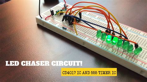 Led Chaser Using Cd4017 Ic And 555 Timer Ic Coming Soon Youtube