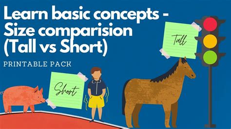 Size Comparision Tall Vs Short Free Printables Pack Pre K