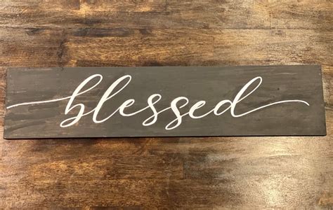 Blessed Wood Sign Rustic Wooden Sign Tabletop And Wall Decor Etsy