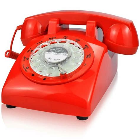 Vintage Rotary Dial Telephone Red Retro Phone Old Fashioned Claassic