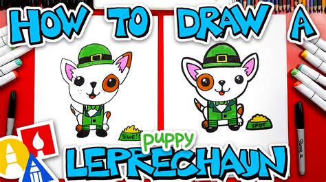 How To Draw A Leprechaun Puppy Art For Kids Hub