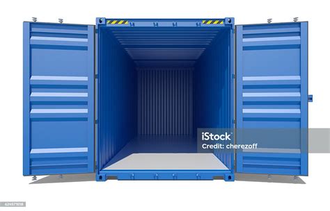 Blue Open Shipping Container Stock Photo Download Image Now Blue