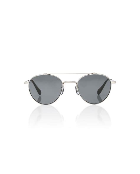 Oliver Peoples Watts Round Aviator Sunglasses In Metallic For Men Lyst