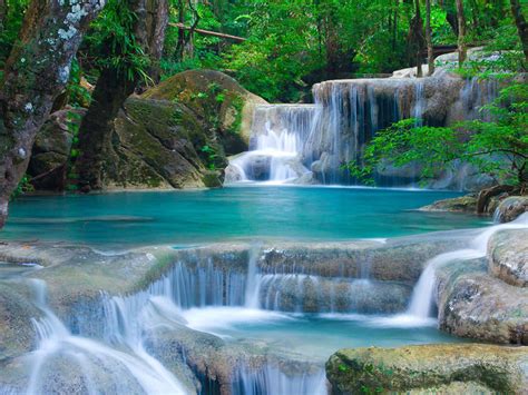 Thailand Waterfalls The Beauty Of Nature Landscape Hd Wallpapers