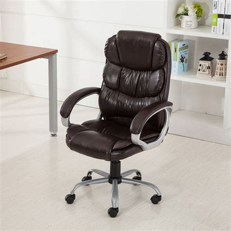 Choose desk chairs on wheels, office chairs or see more seating in different styles and colours. PU Leather Office Rolling Computer Chair Black Mocha High ...