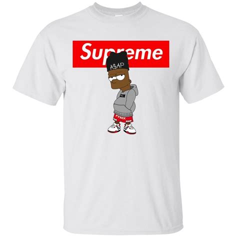 Supreme Asap Rocky Bart Simpson Unisex T Shirt White Jersey Teams Store