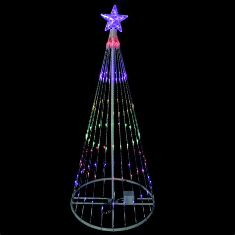 4 Multi Color Led Lighted Show Cone Christmas Tree Outdoor Decoration
